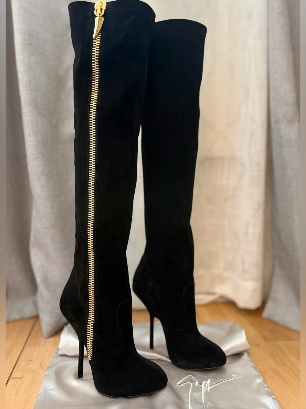Giuseppe Zanotti Over the Knee Suede Dramatic Boot